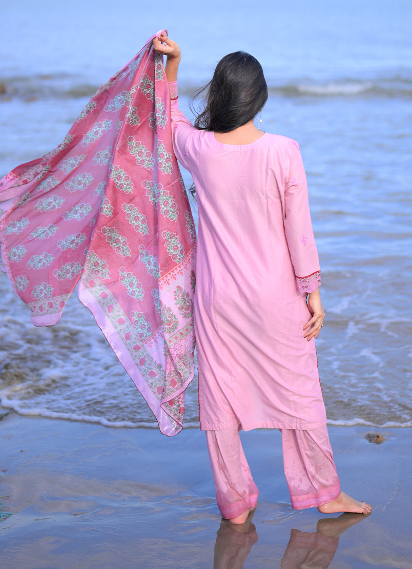 Soft Pink 3 PC Set Unstitched