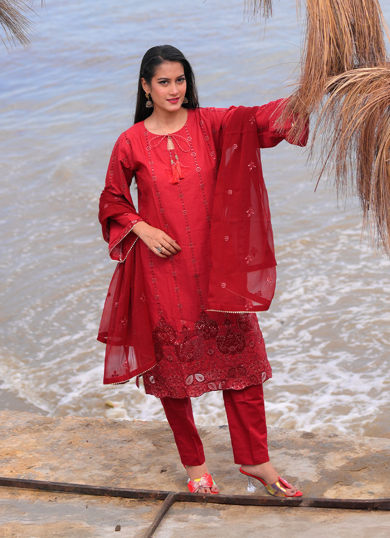 Rich Maroon 3 PC Set