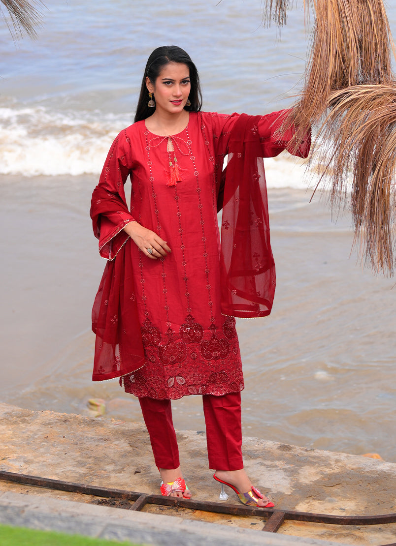 Rich Maroon 3 PC Set