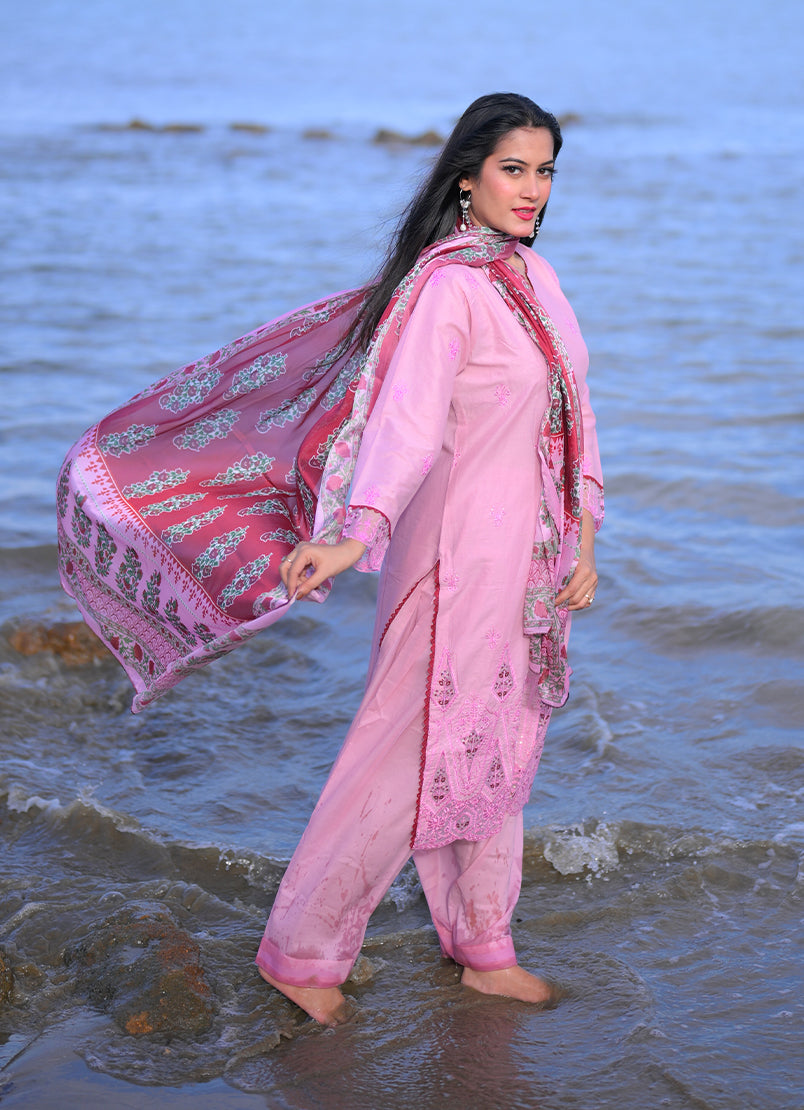 Soft Pink 3 PC Set Unstitched