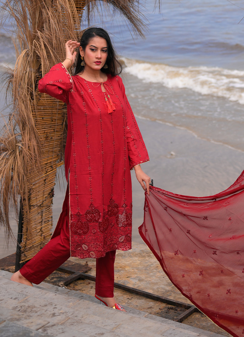Rich Maroon 3 PC Set